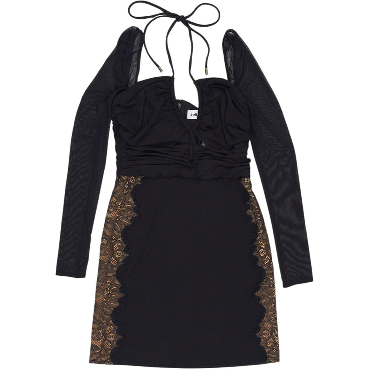 Self-Portrait Black Jersey Cut Out Mini Dress