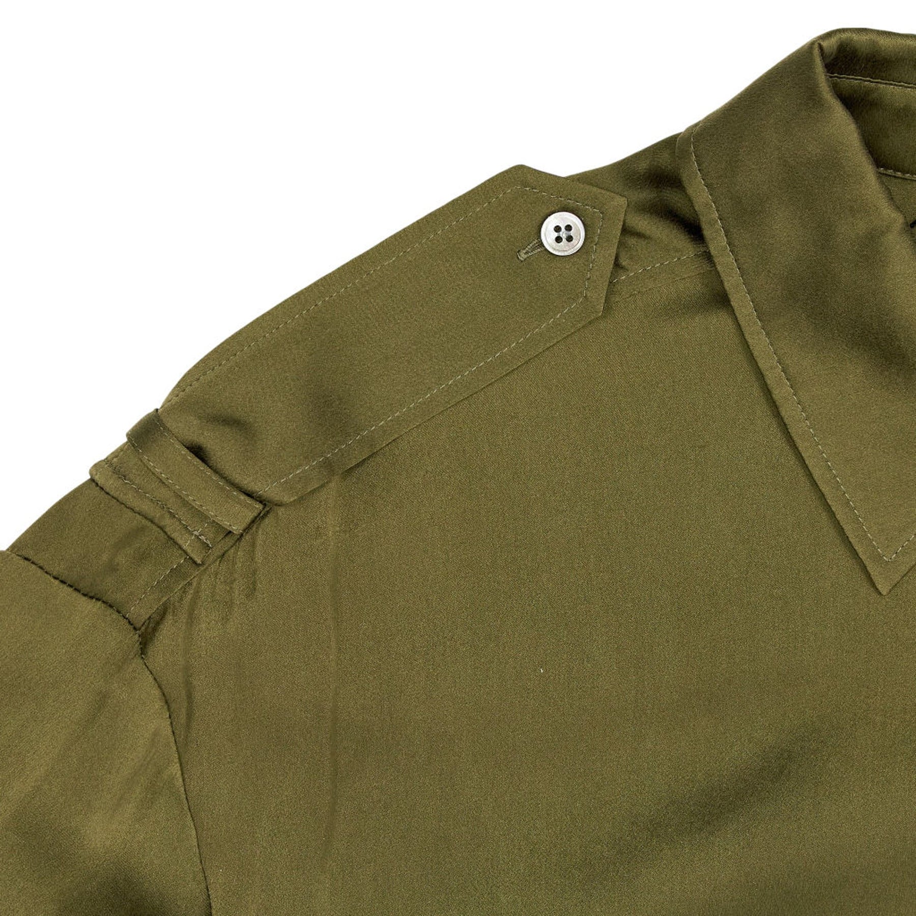 Wyse Khaki Silk Satin Shirt 1