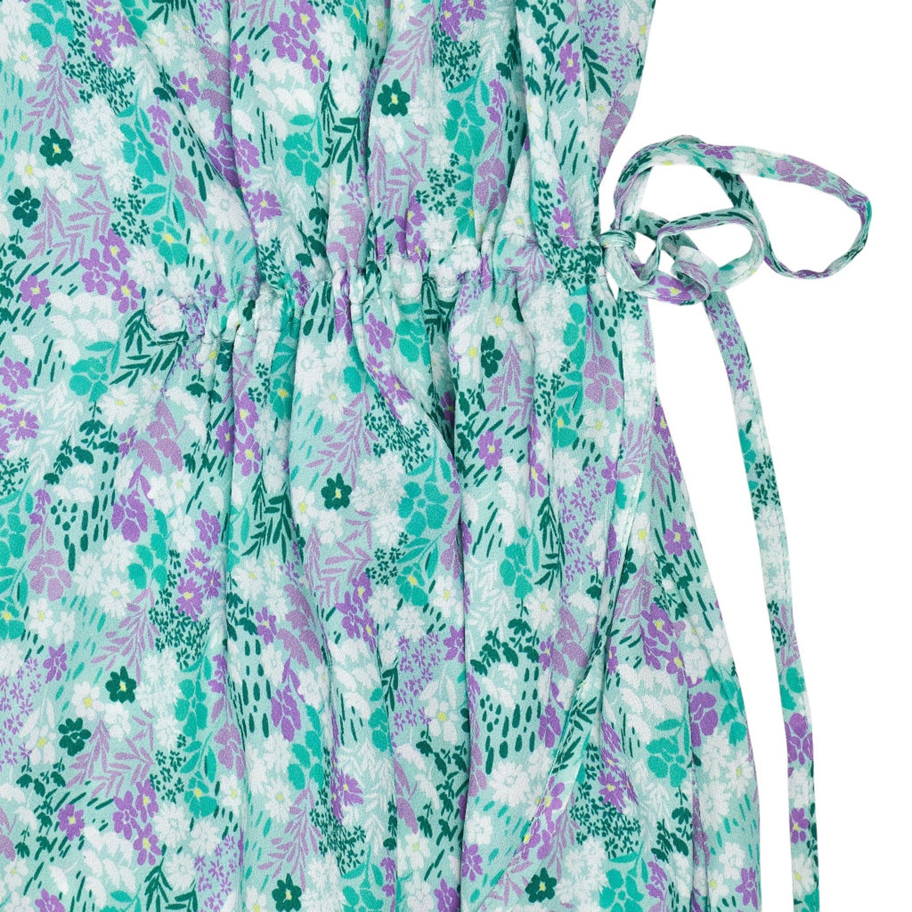 Omnes Green Floral Sleeveless Midi Dress