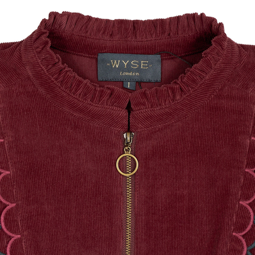 Wyse Red Wine Corduroy Dress UK 8
