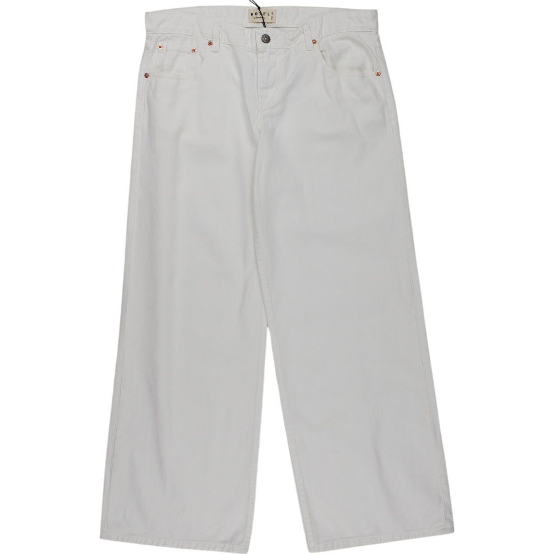 Motel White Low Rise Parallel Jeans