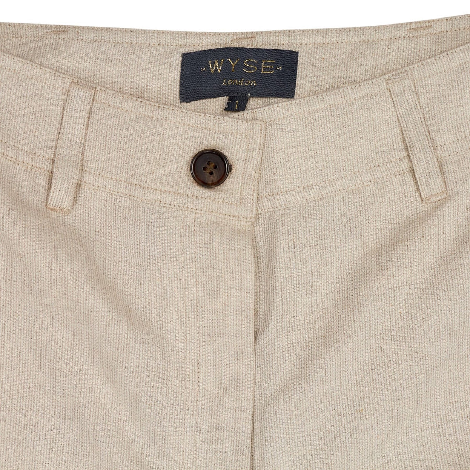 Wyse Beige Linen Trousers 1