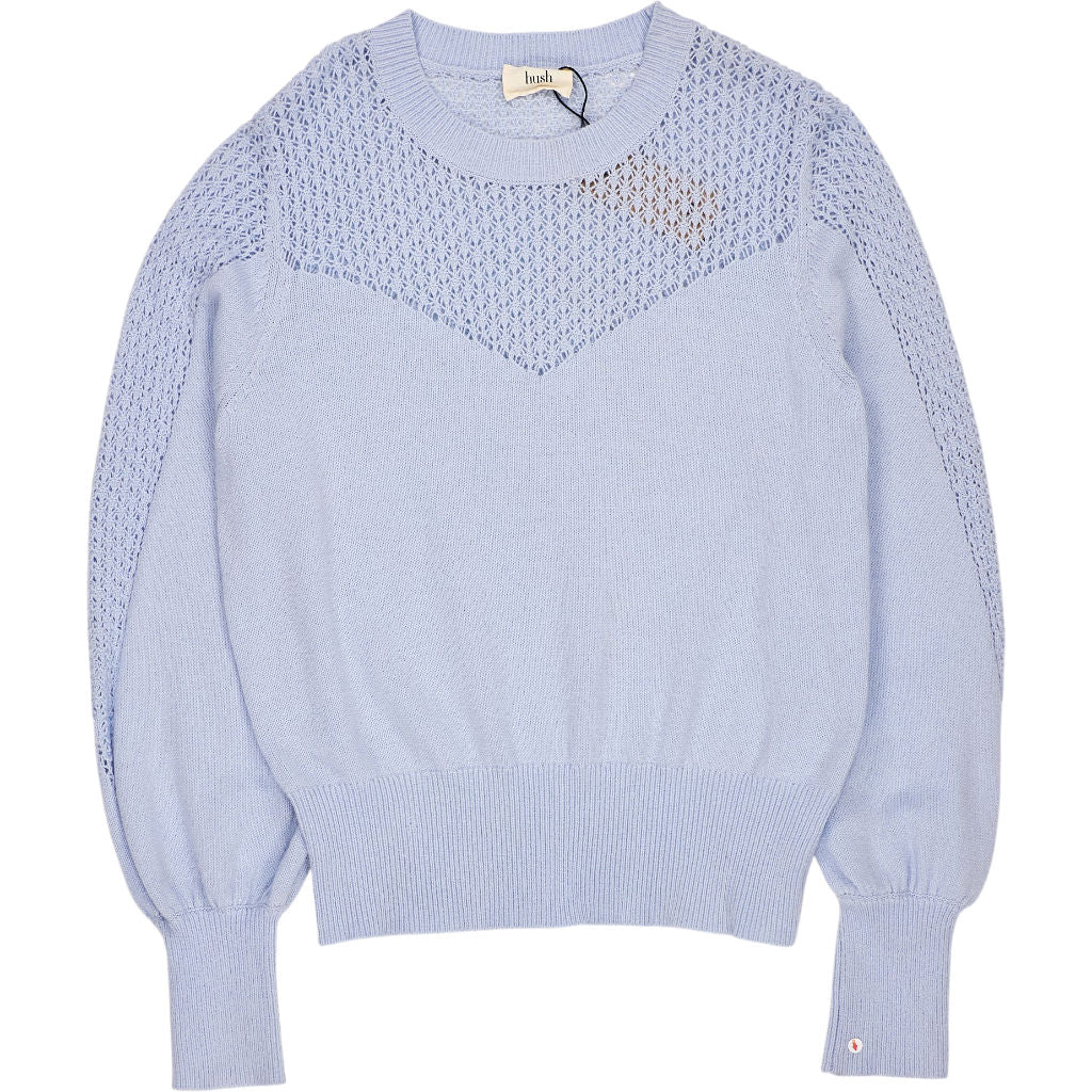 Hush Blue Chevron Pointelle Jumper