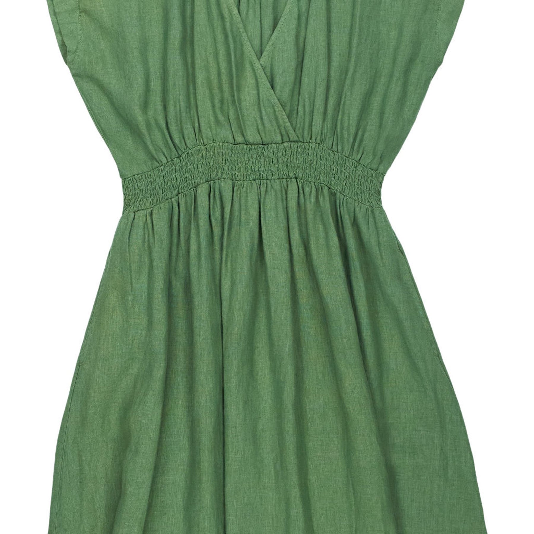 Wyse Green Elsa Linen Dress