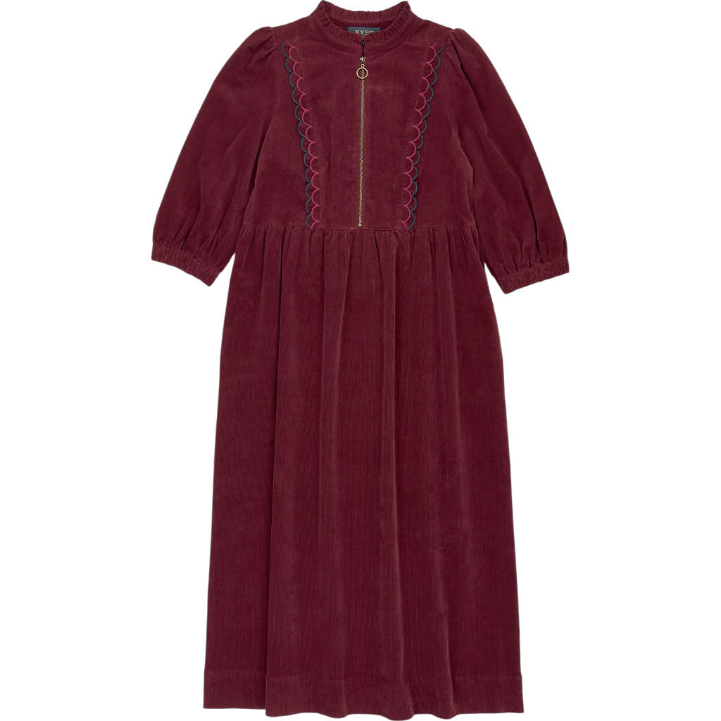 Wyse Red Wine Corduroy Dress UK 8