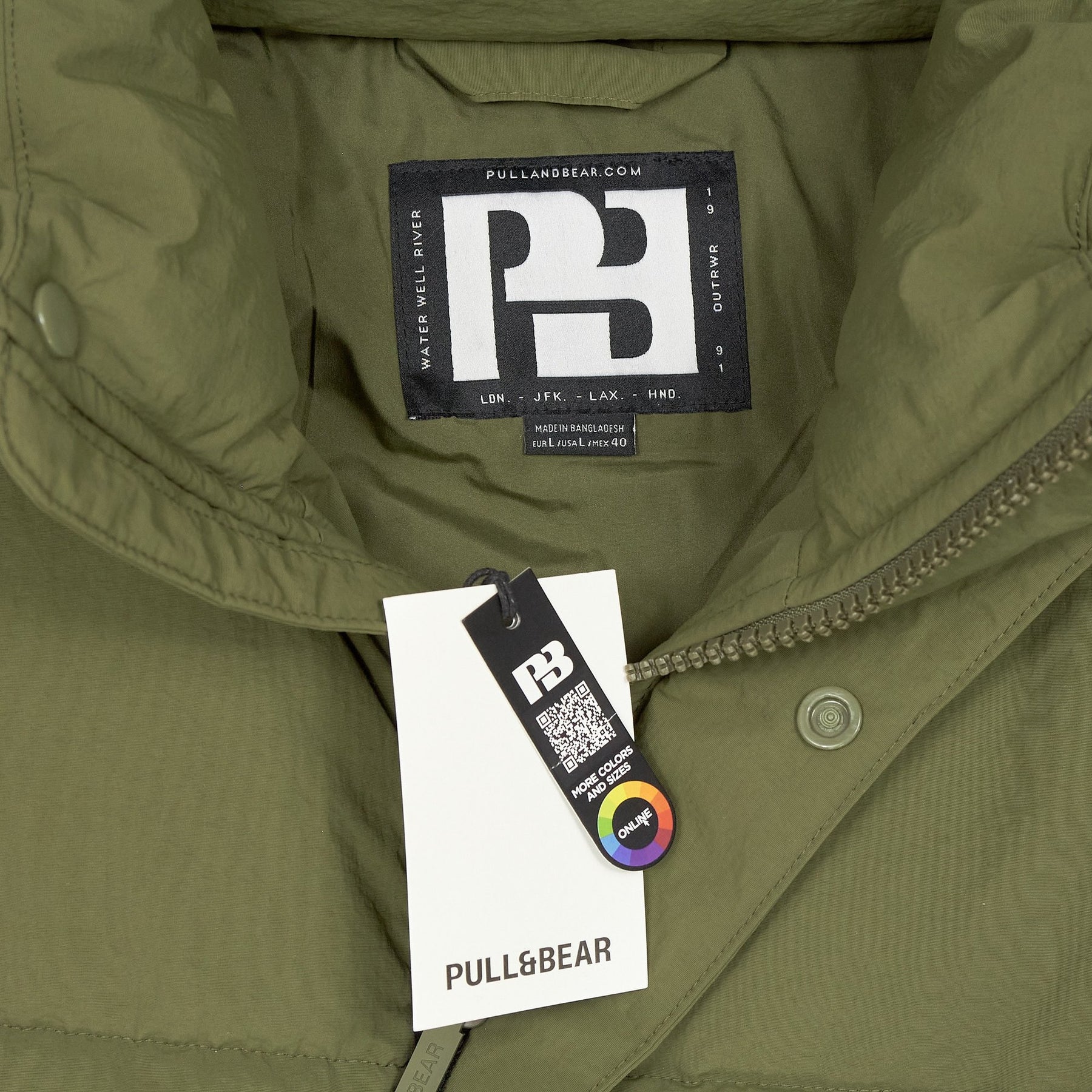 Pull & Bear Green Puffer Jacket