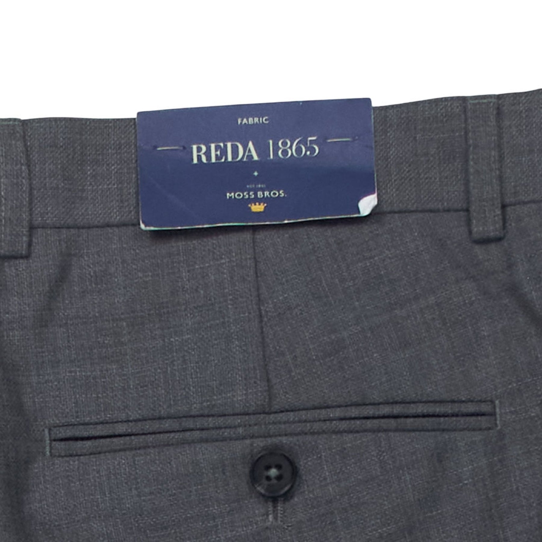 Moss Bros Grey Slim Fit Trousers 34R
