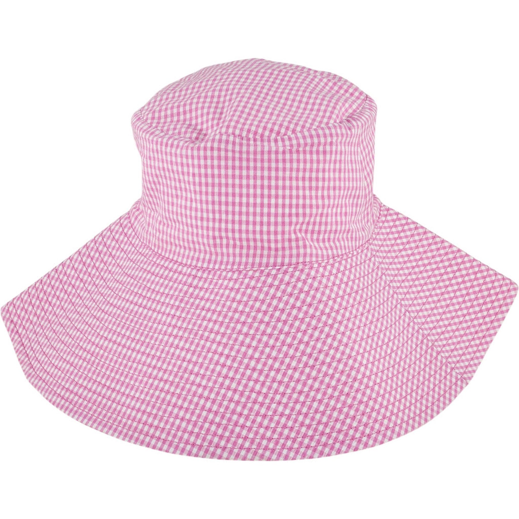NGOrder Pink Gingham Bucket Hat Embroidered Patch