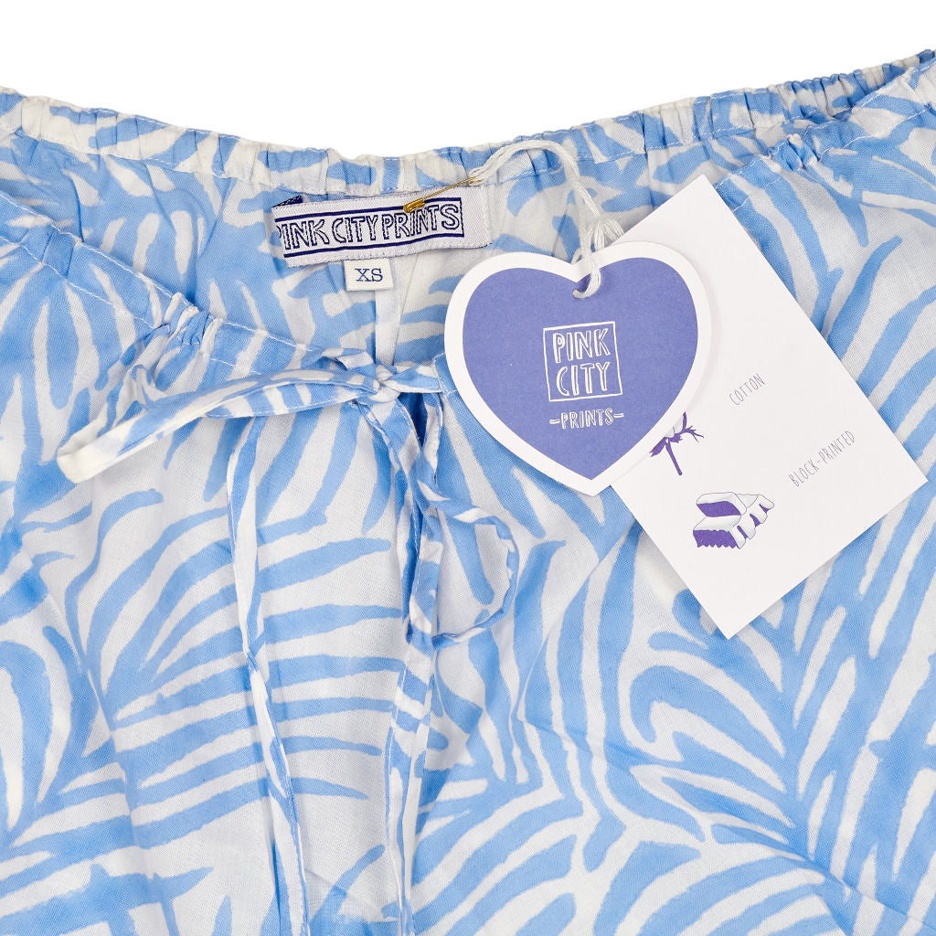 Pink City Prints Blue Cotton Shorts