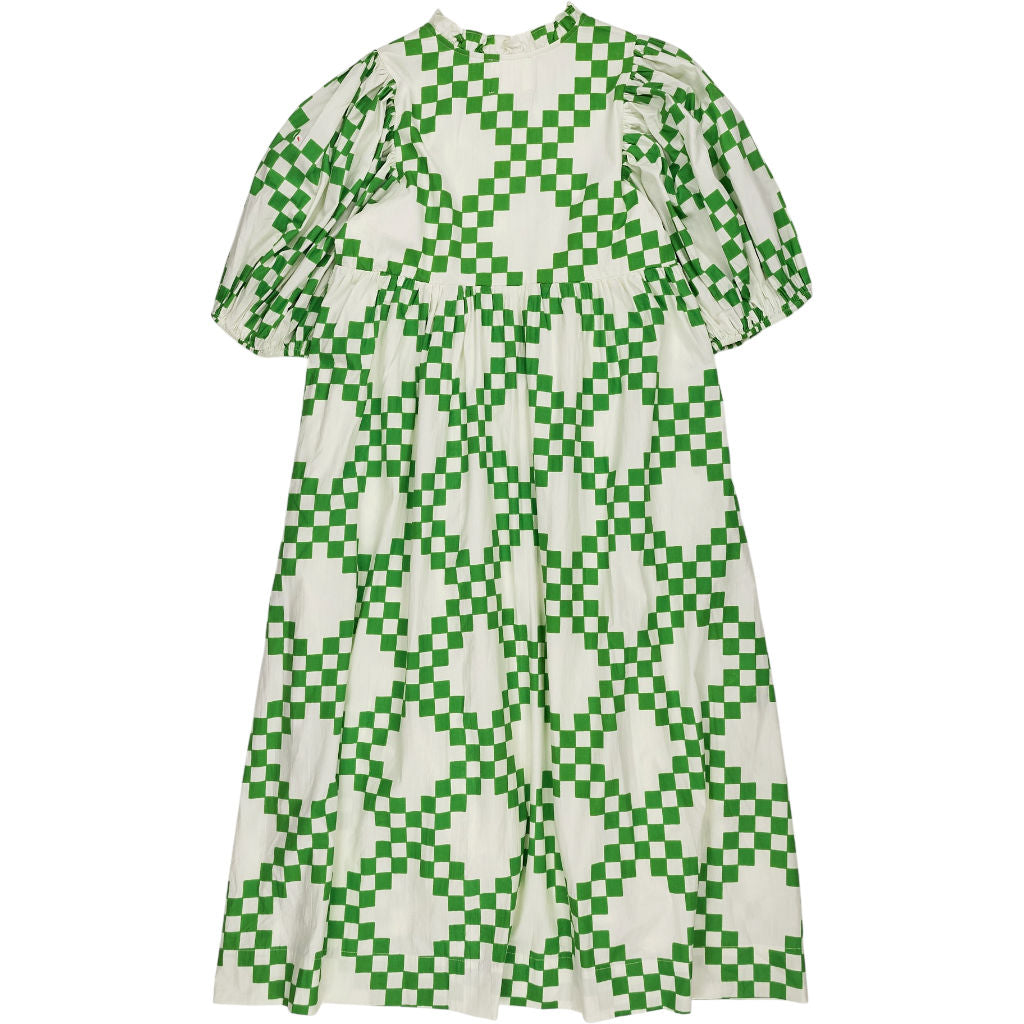 Bonté Apple Green Check Midi Dress