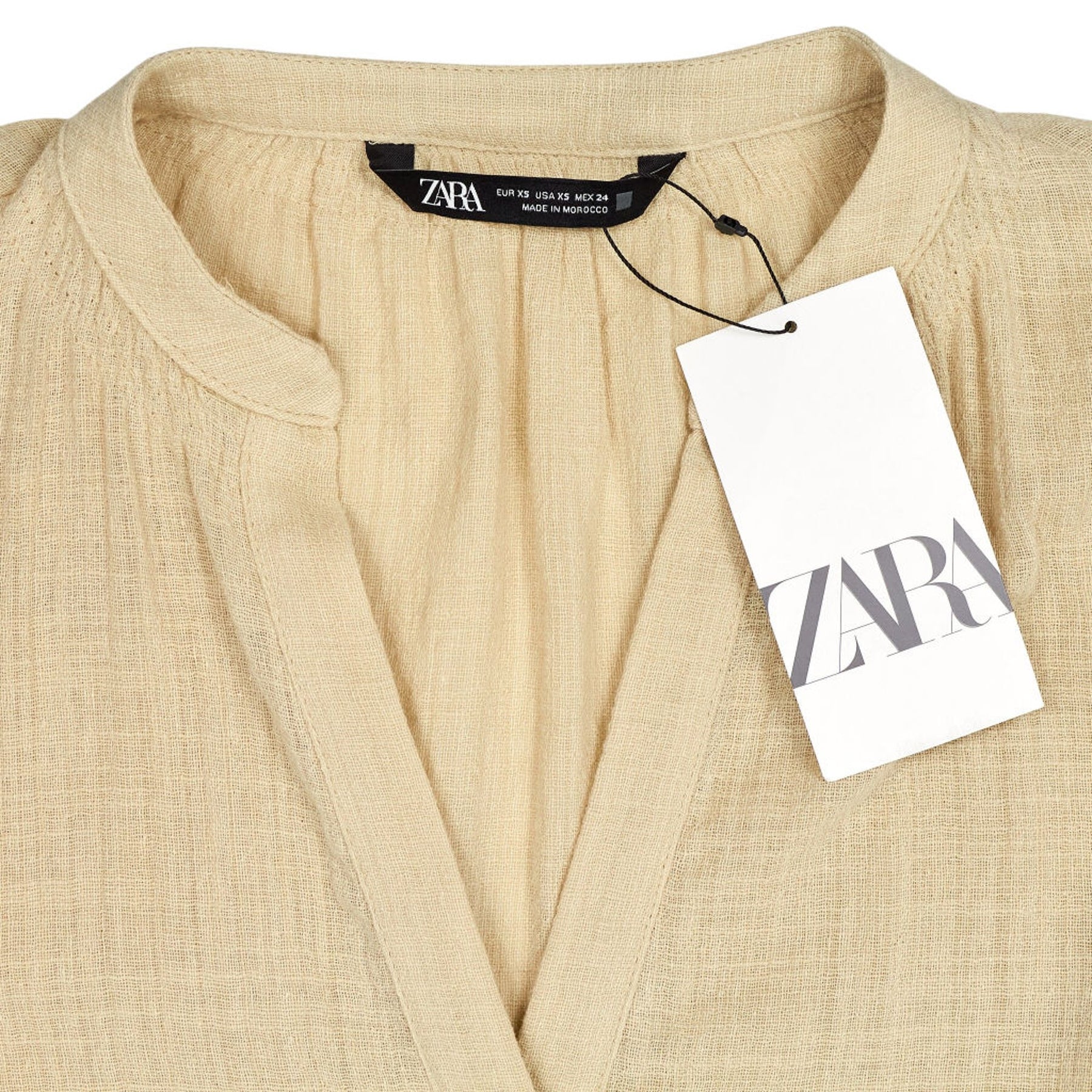 Zara Beige Cotton Blouse UK