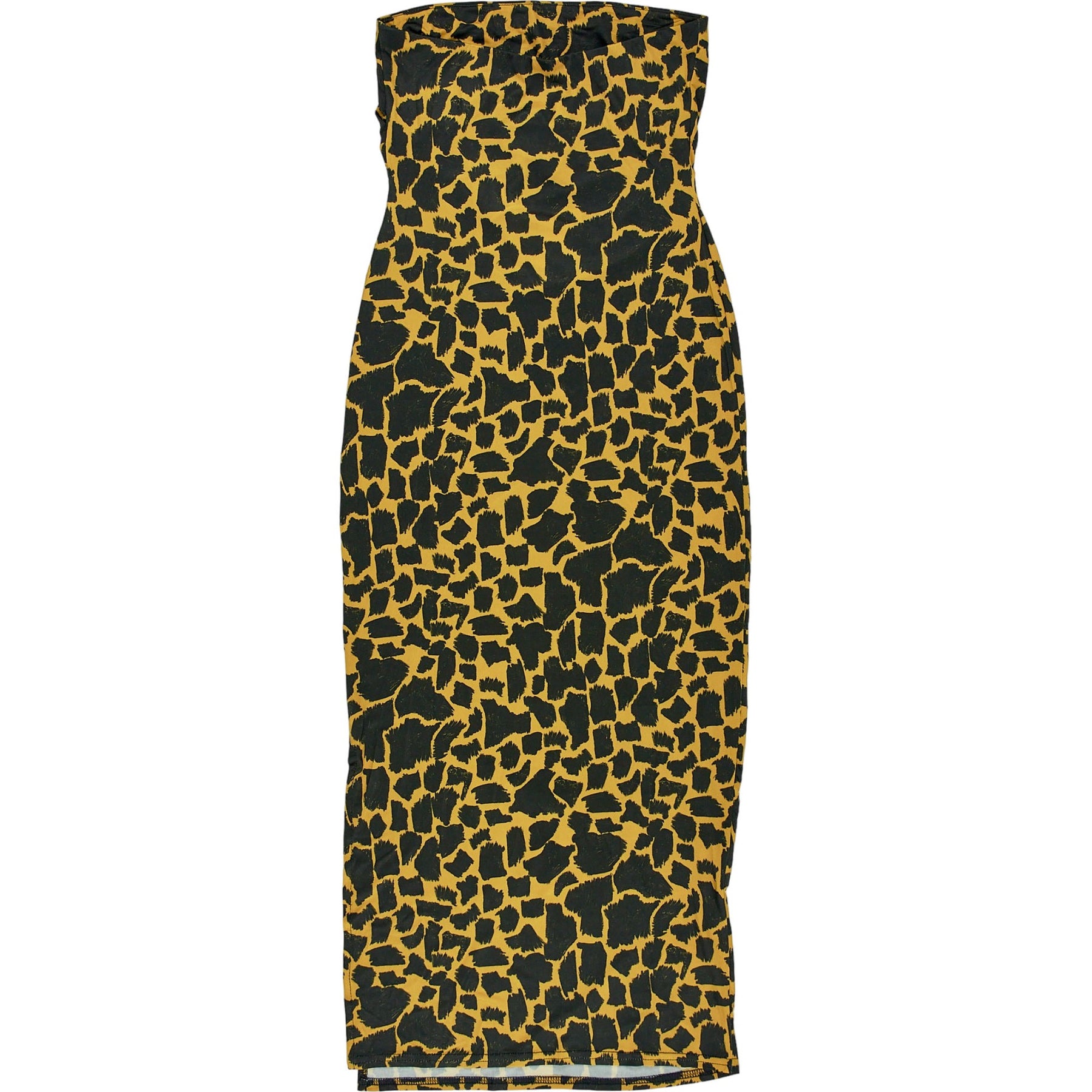 OMNES Leopard Print Strapless Dress