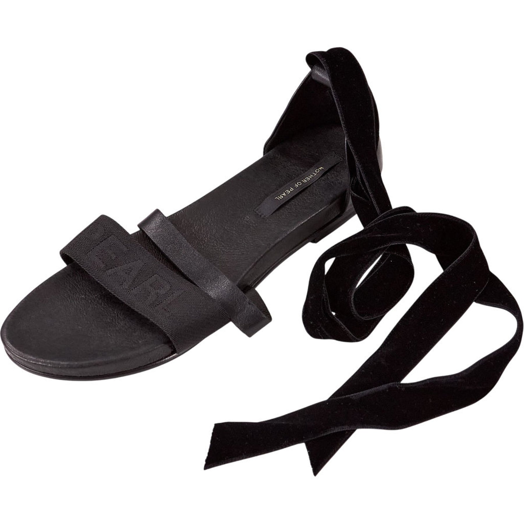 Mother of Pearl Black Sandals