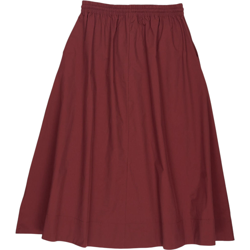 Hush Port Red Aya Pull On Midi Skirt