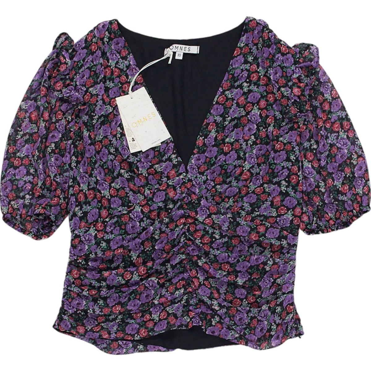 OMNES Floral V-Neck Blouse