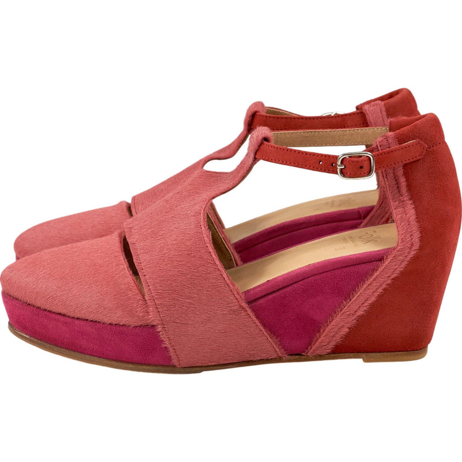 Folk Pink Lumi Rose Wedge Sandals