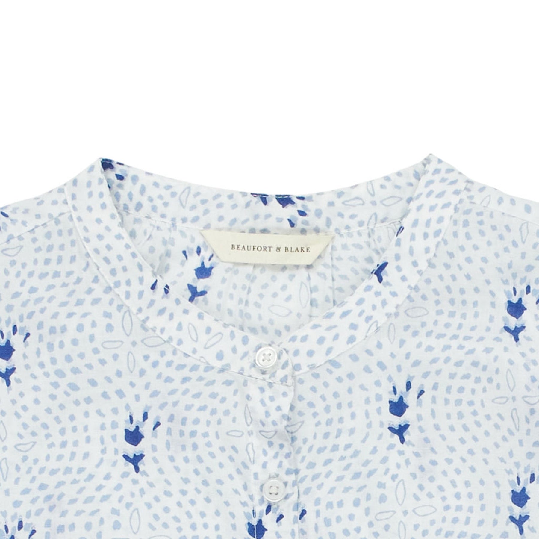 Beaufort & Blake White Blue Floral Blouse