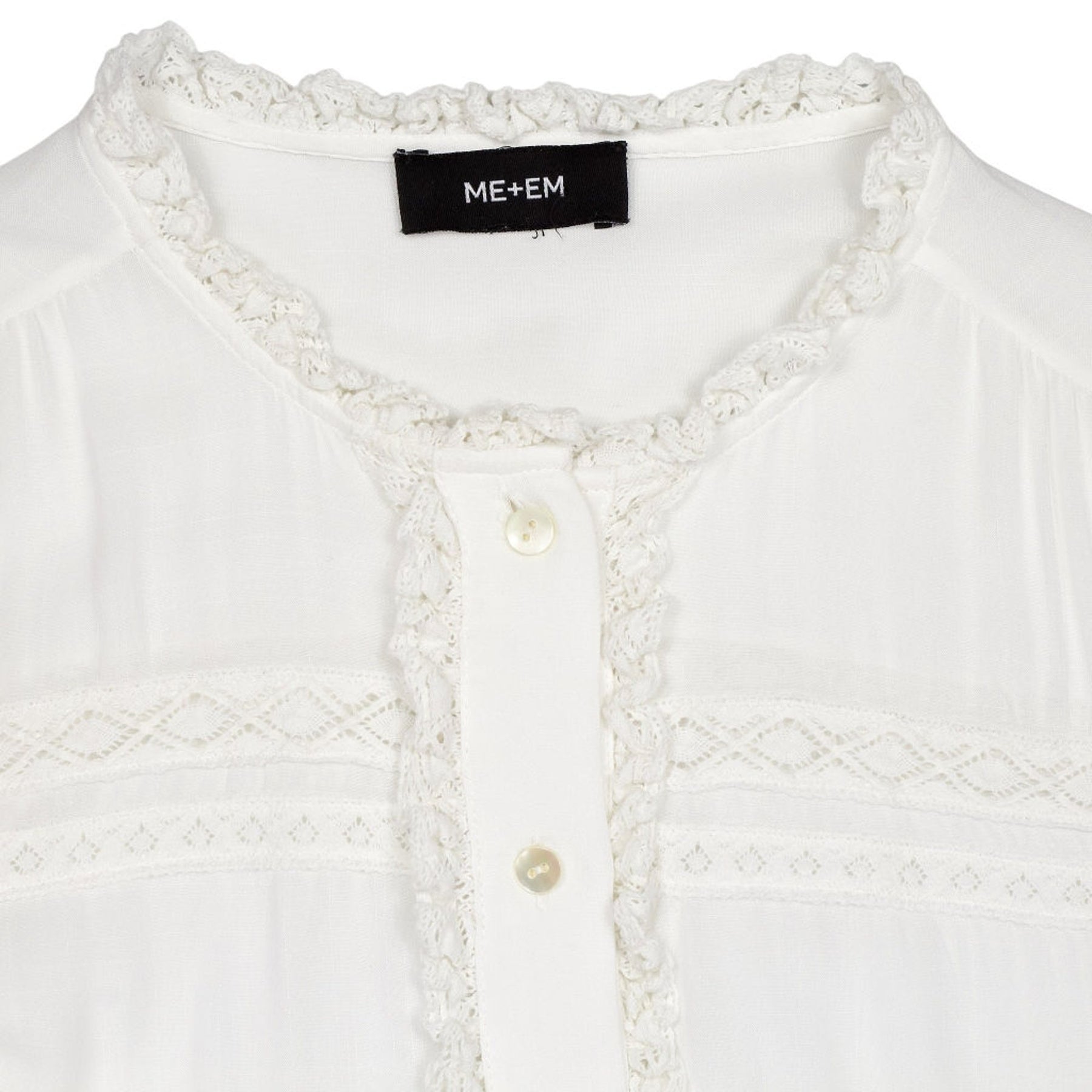 ME+EM White Lace Trim Blouse