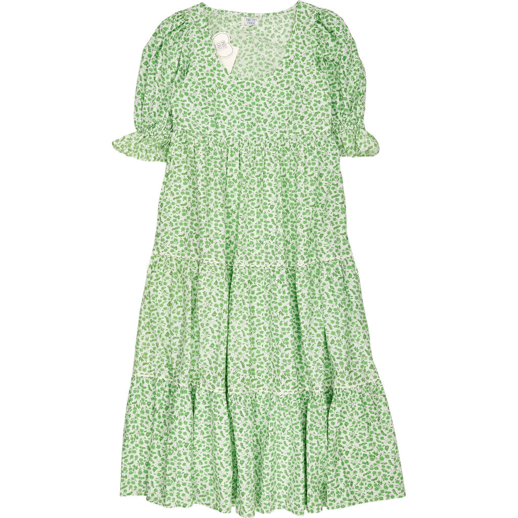 Pink City Prints Green Crepe Midi Dress Pink City Prints Green Crepe Midi Dress