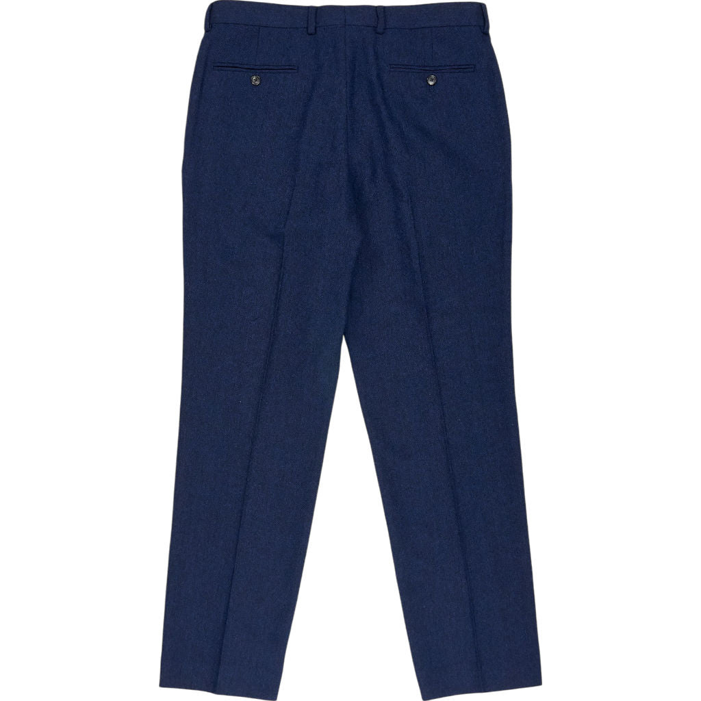 Moss Navy Wool Blend Trousers