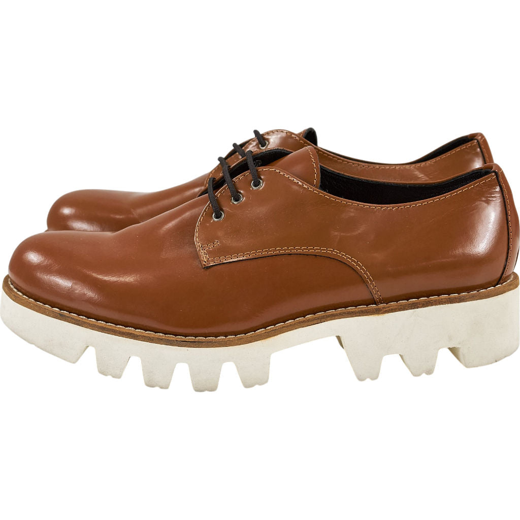 Brown Leather Derby Shoes EU 39 - (Mother of pearl sample)