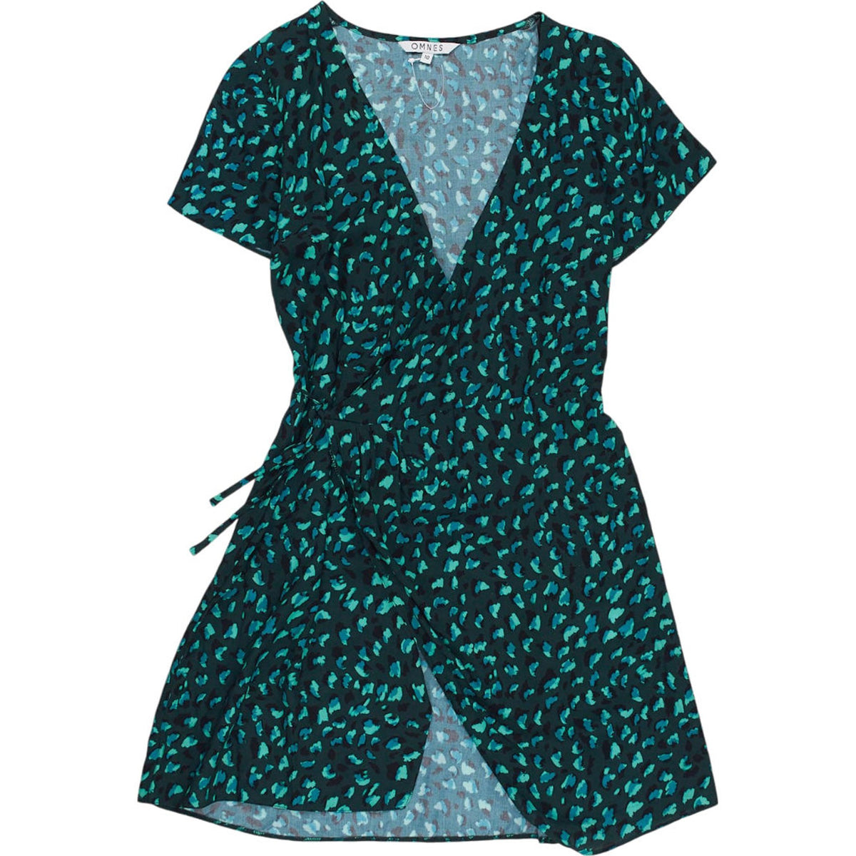 OMNES Green Camille Wrap Dress