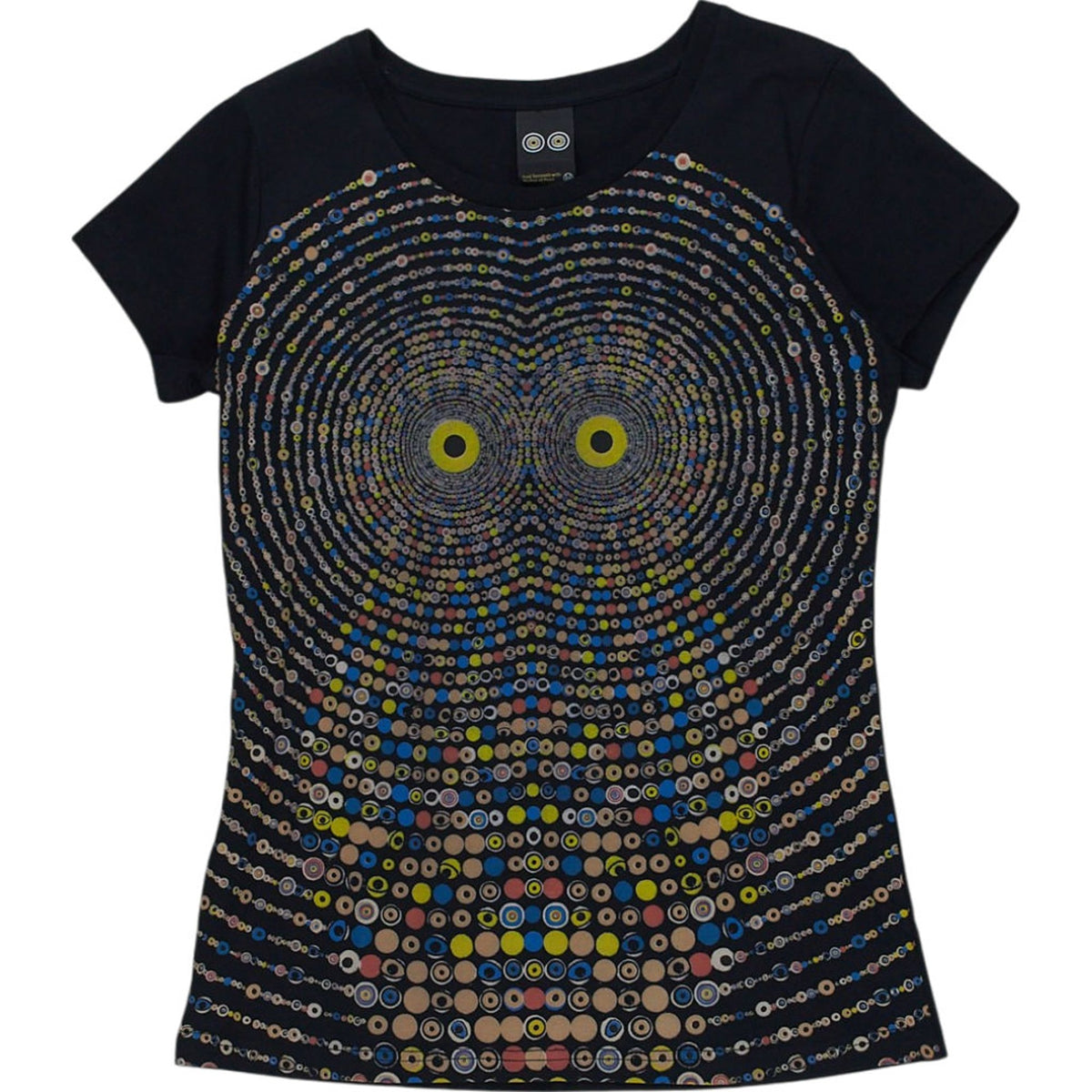 Mother of Pearl Owl Black Graphic T-Shirt