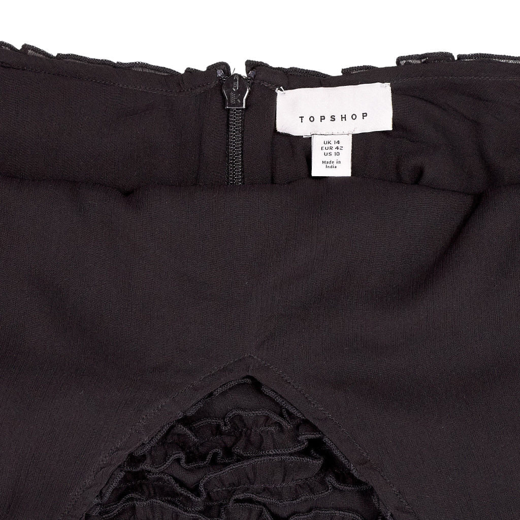 Topshop Black Ruffle Halter Dress