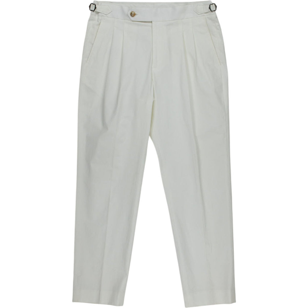 Moss White Pleated Trousers