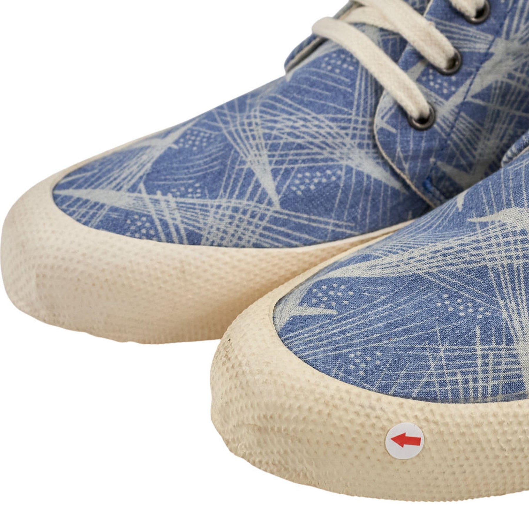 YMC Blue Patterned Canvas Hi Top Trainers