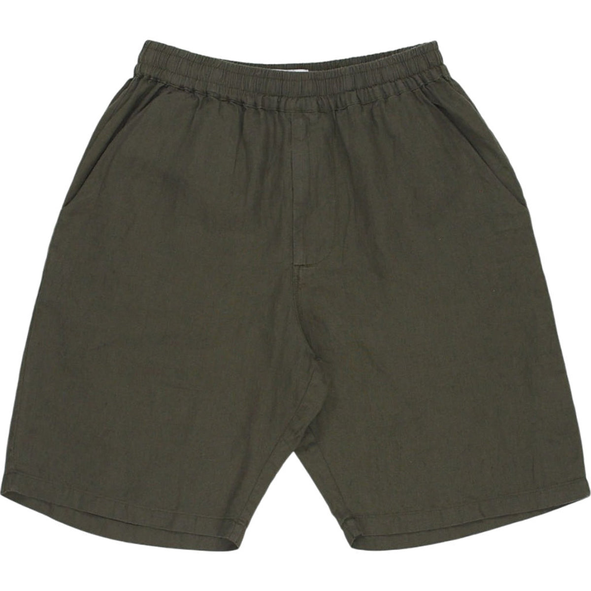Hamilton + Hare Khaki Linen Shorts
