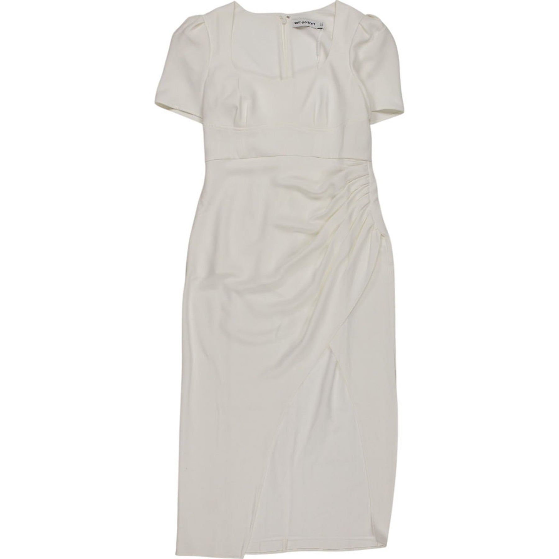 Self-Portrait White Crepe Midi Dress