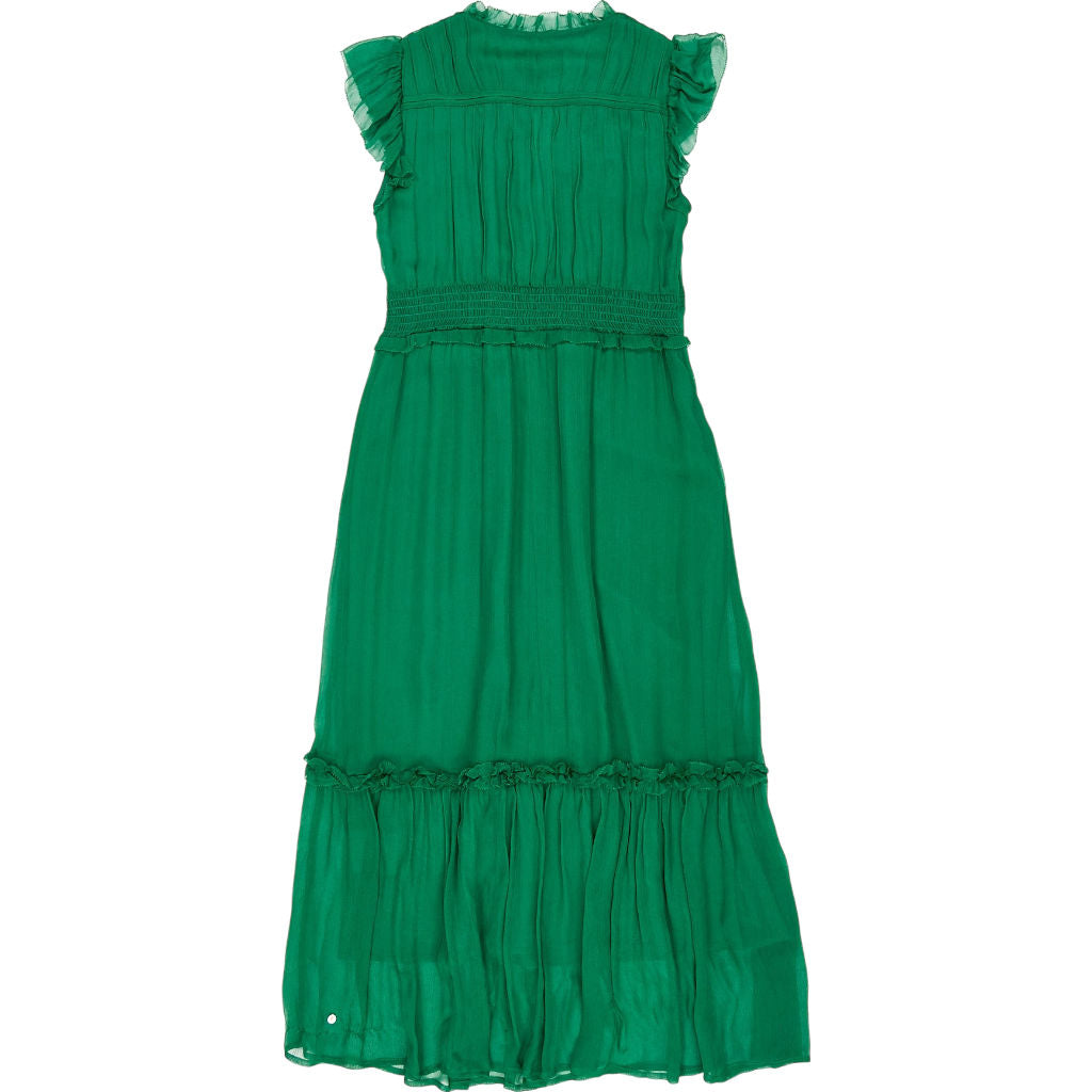 Wyse Green Ruffled Midi Dress UK 8