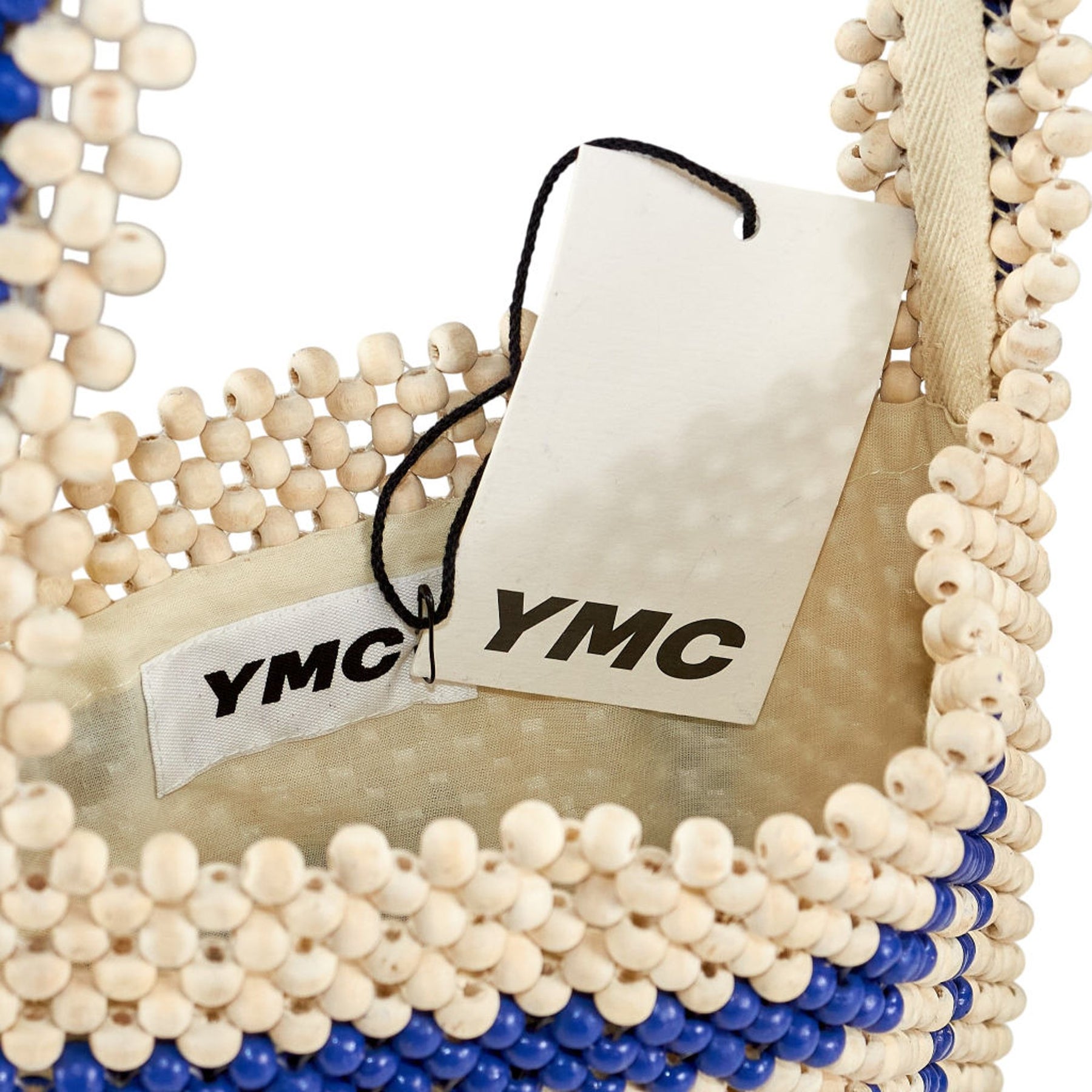 YMC Ecru Blue Beaded Pilgrim Bag