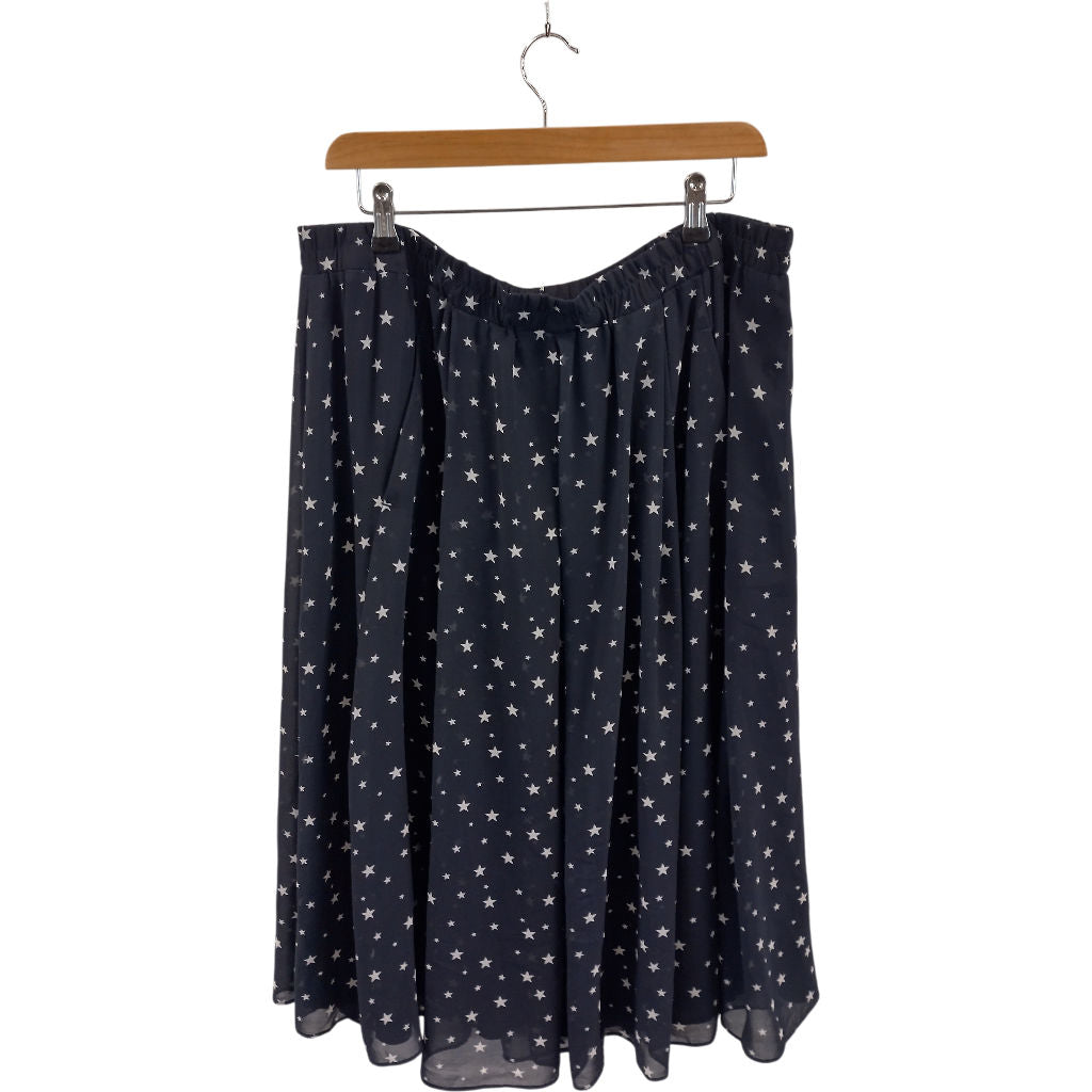 Hush Navy Star Print Midi Skirt