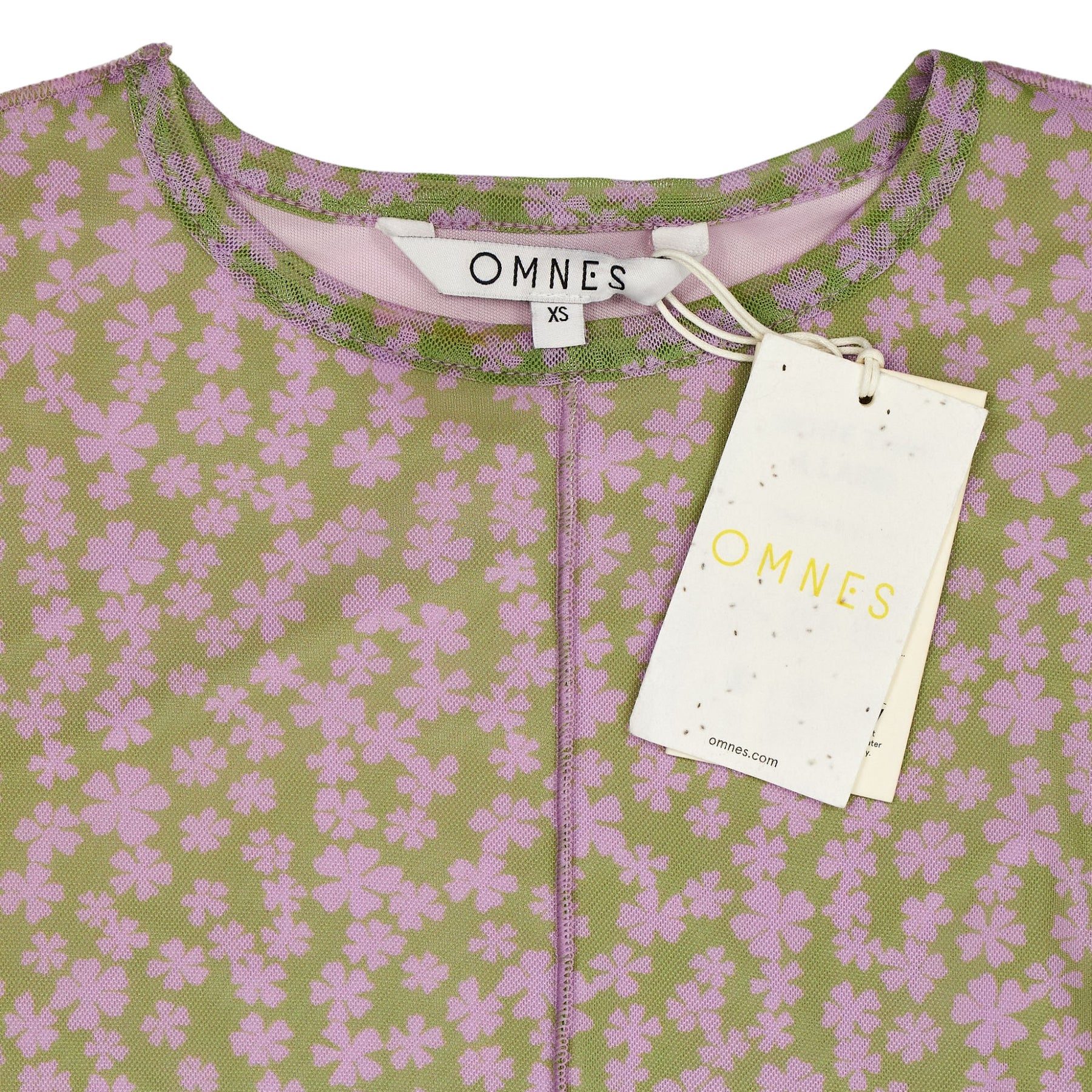 OMNES Pink/Green Melody Printed Mesh Dress