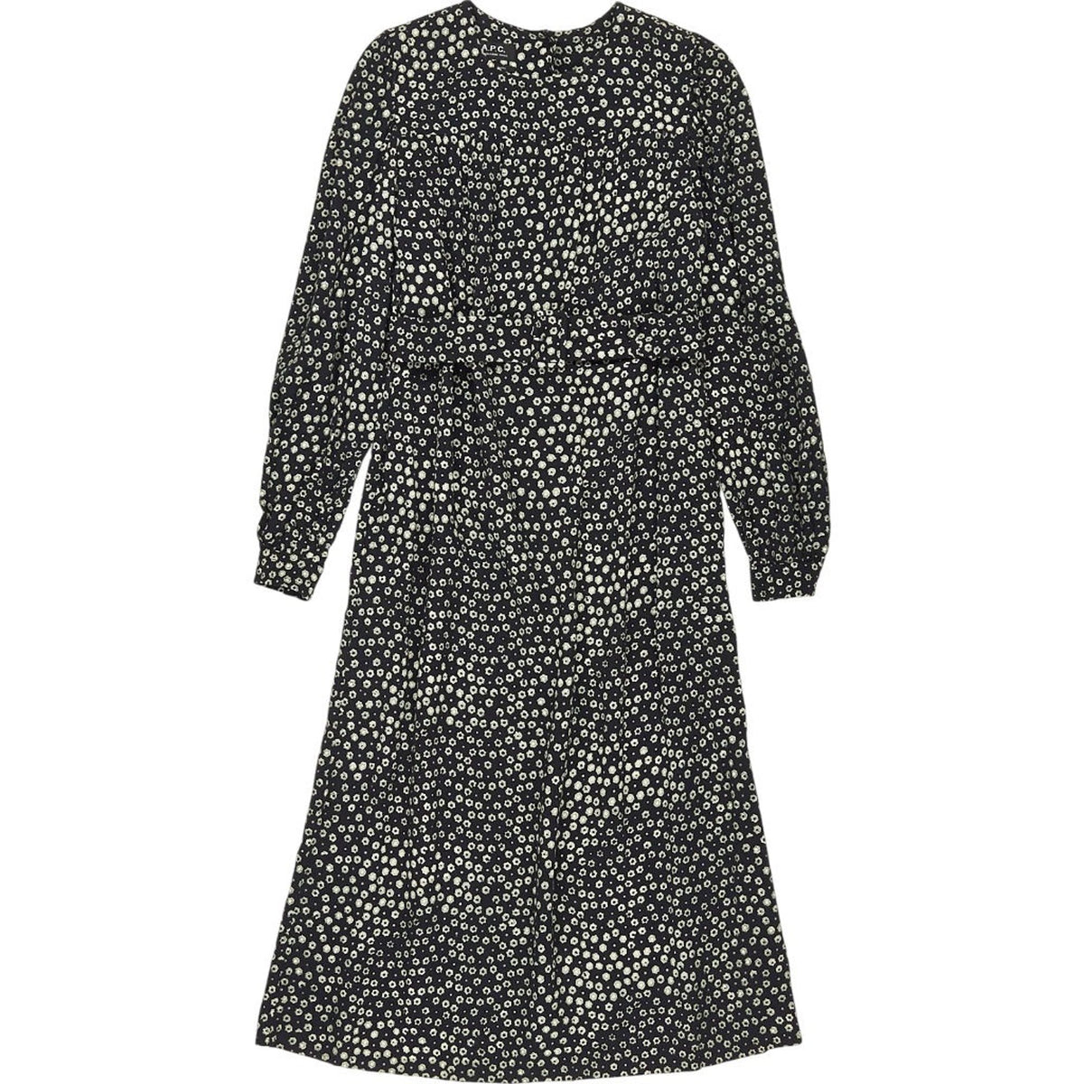 A.P.C. Black Floral Midi Dress