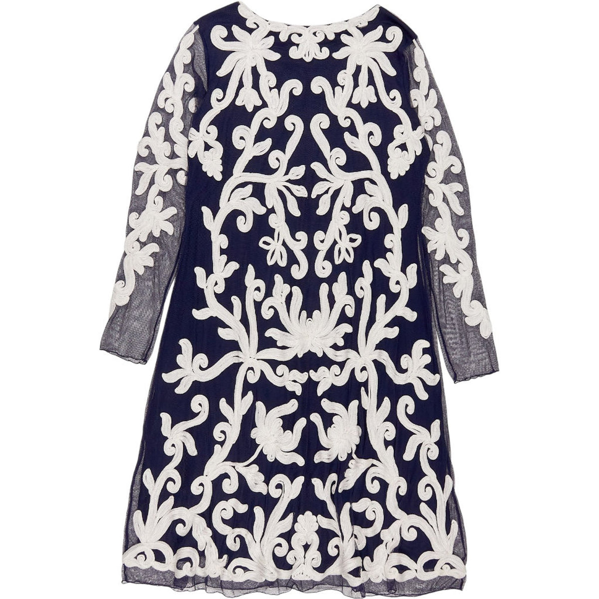 Studio 8 Navy Ivory Aimee Tapework Dress