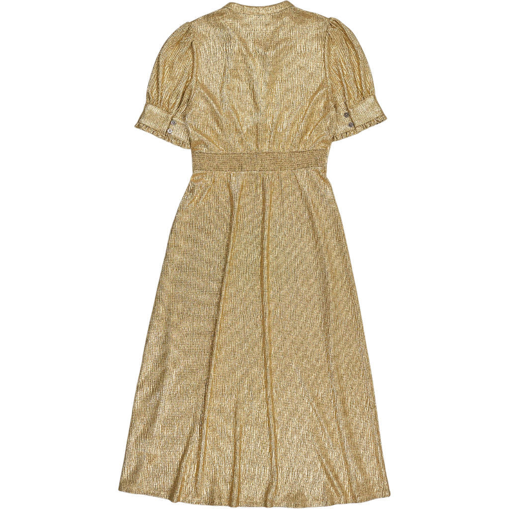 WYSE Gold Metallic Midi Dress