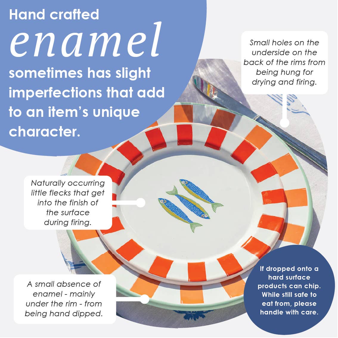 Fish Enamel Side Plate | 20cm