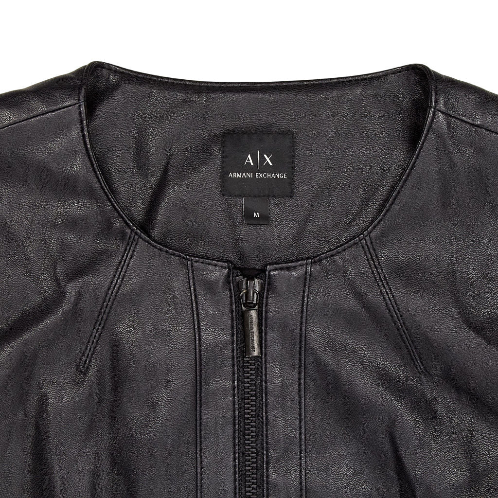 Armani Exchange Black Leather Jacket