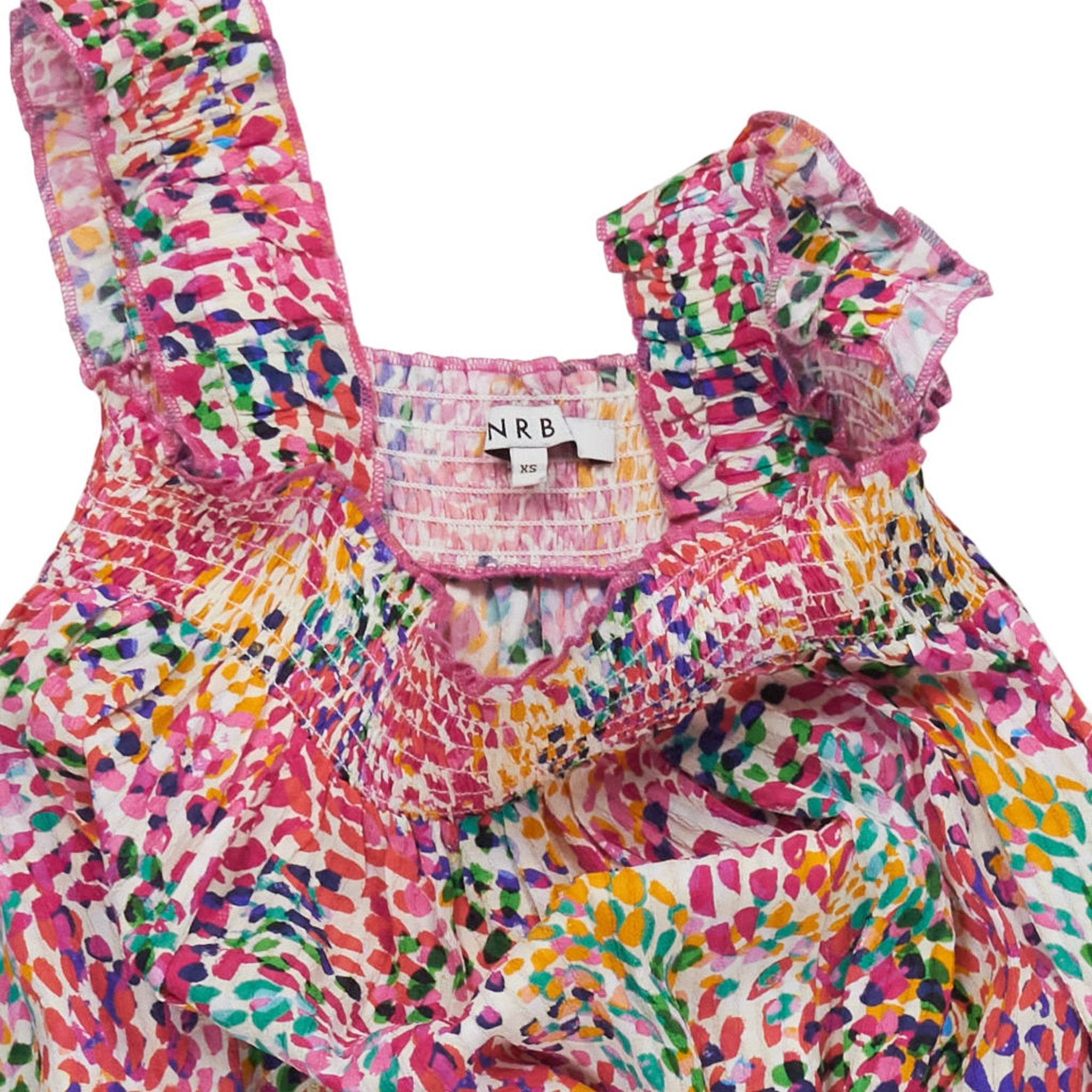 NRBY Multi-Colour Smocked Midi Dress