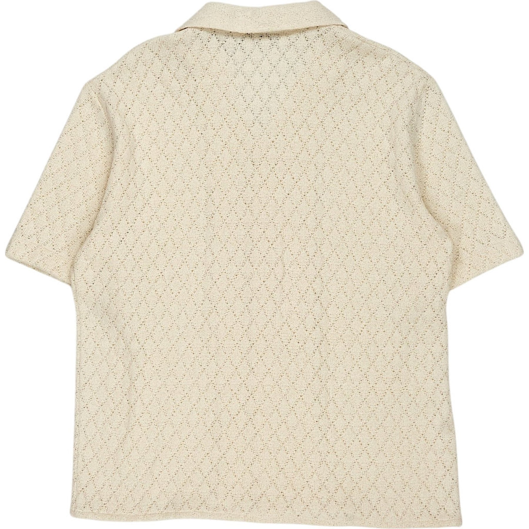 Zara Cream Textured Short Sleeve Shirt