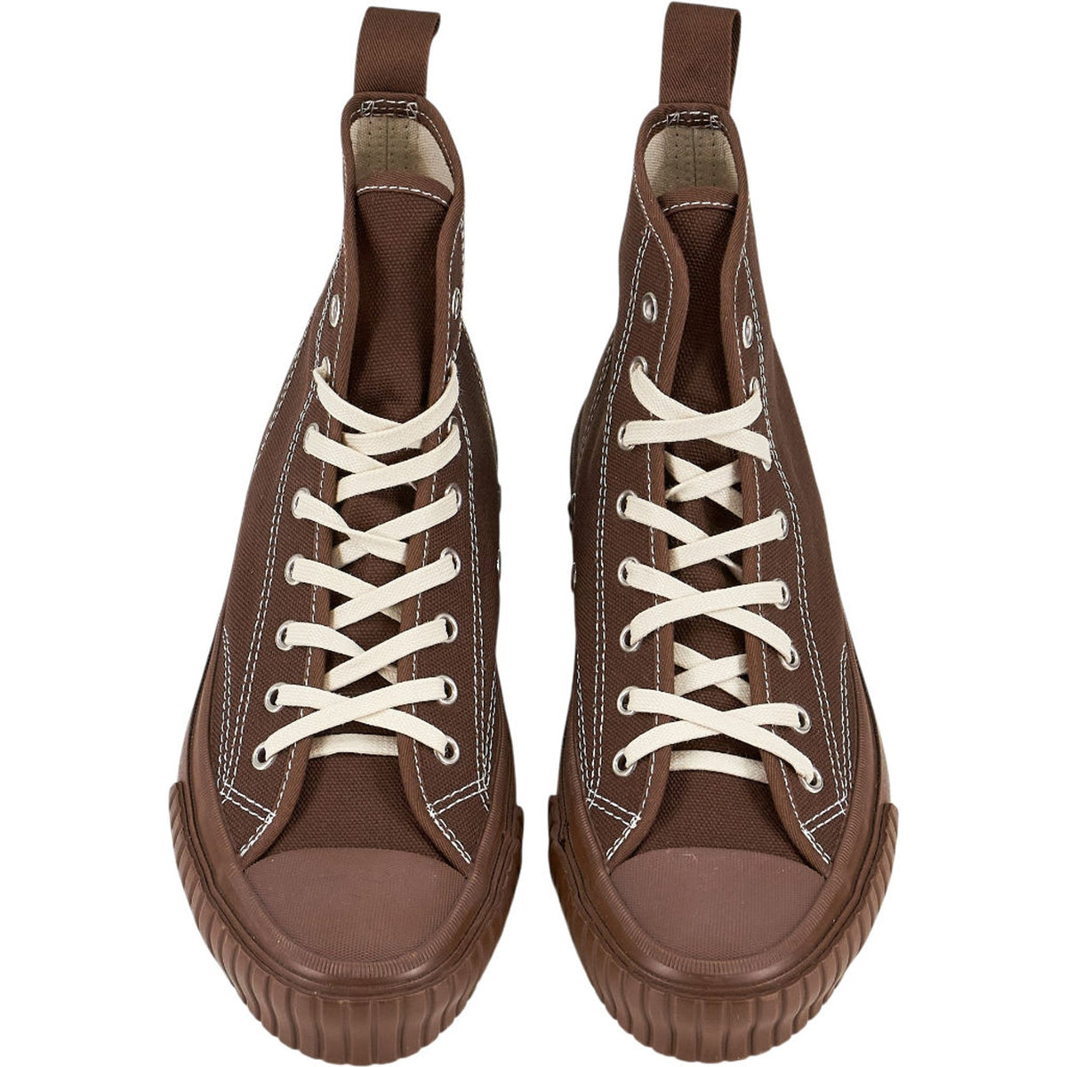 YMC Moonstar Brown Canvas High-Top Trainers
