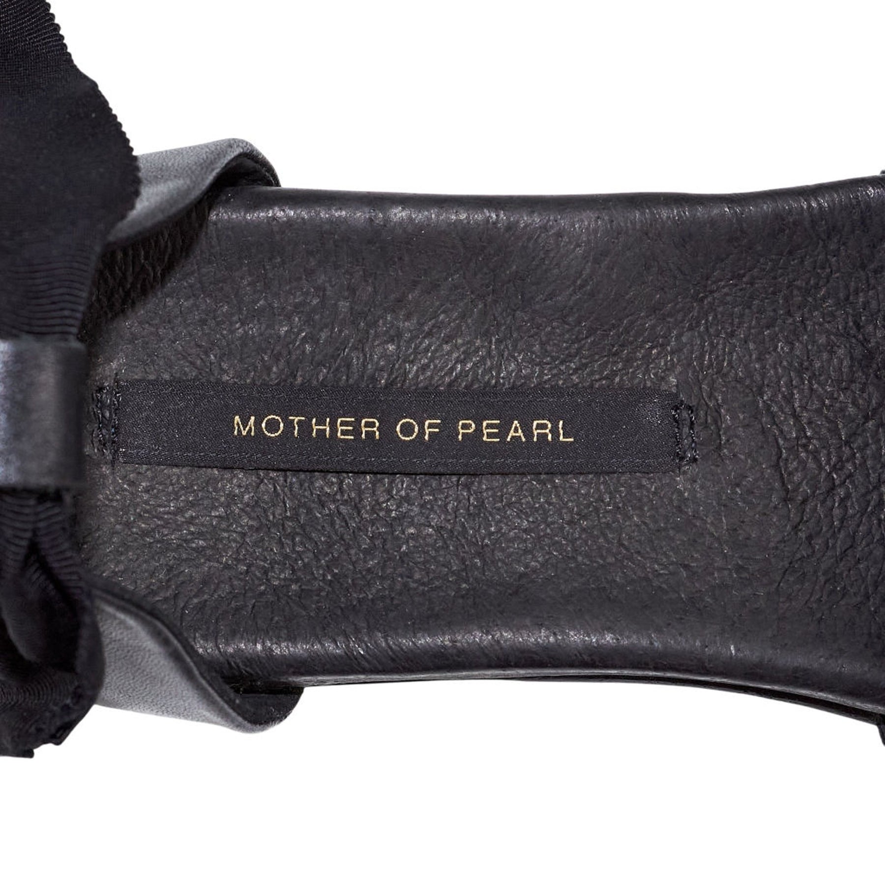 Mother of Pearl Black Sandals with Pearls