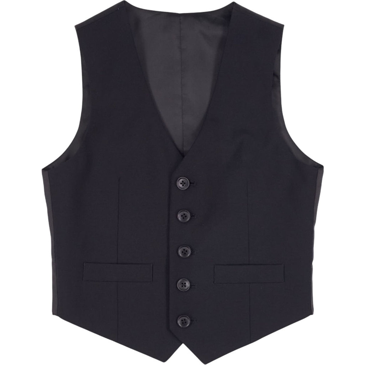 Moss Black Wool Blend Waistcoat