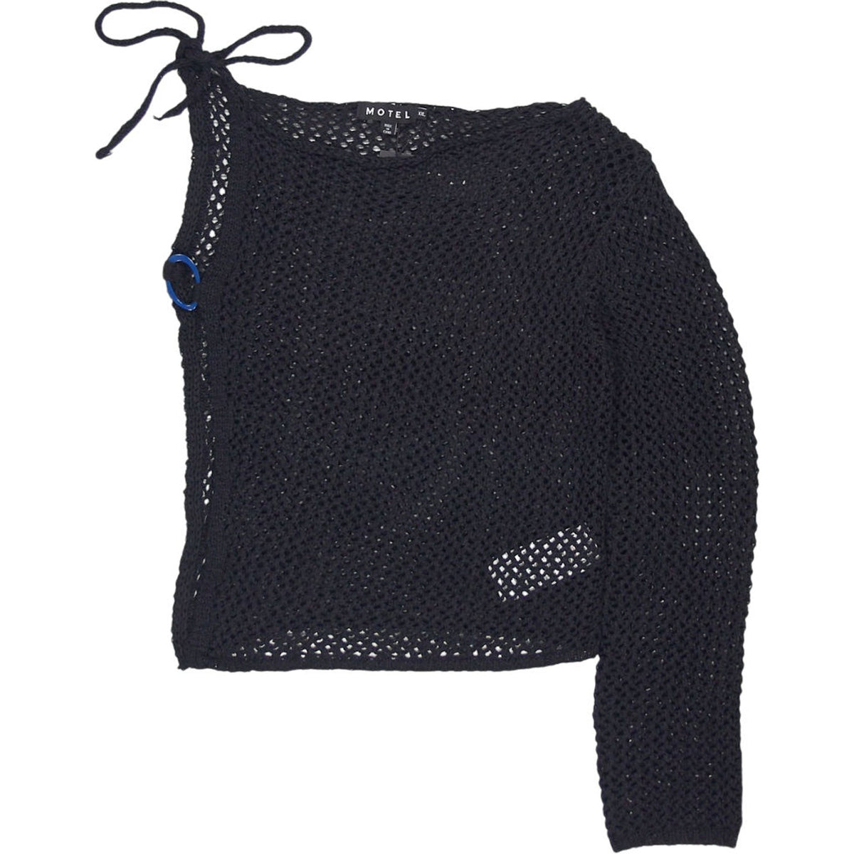 Motel Black Nung Asymmetric Knit Top