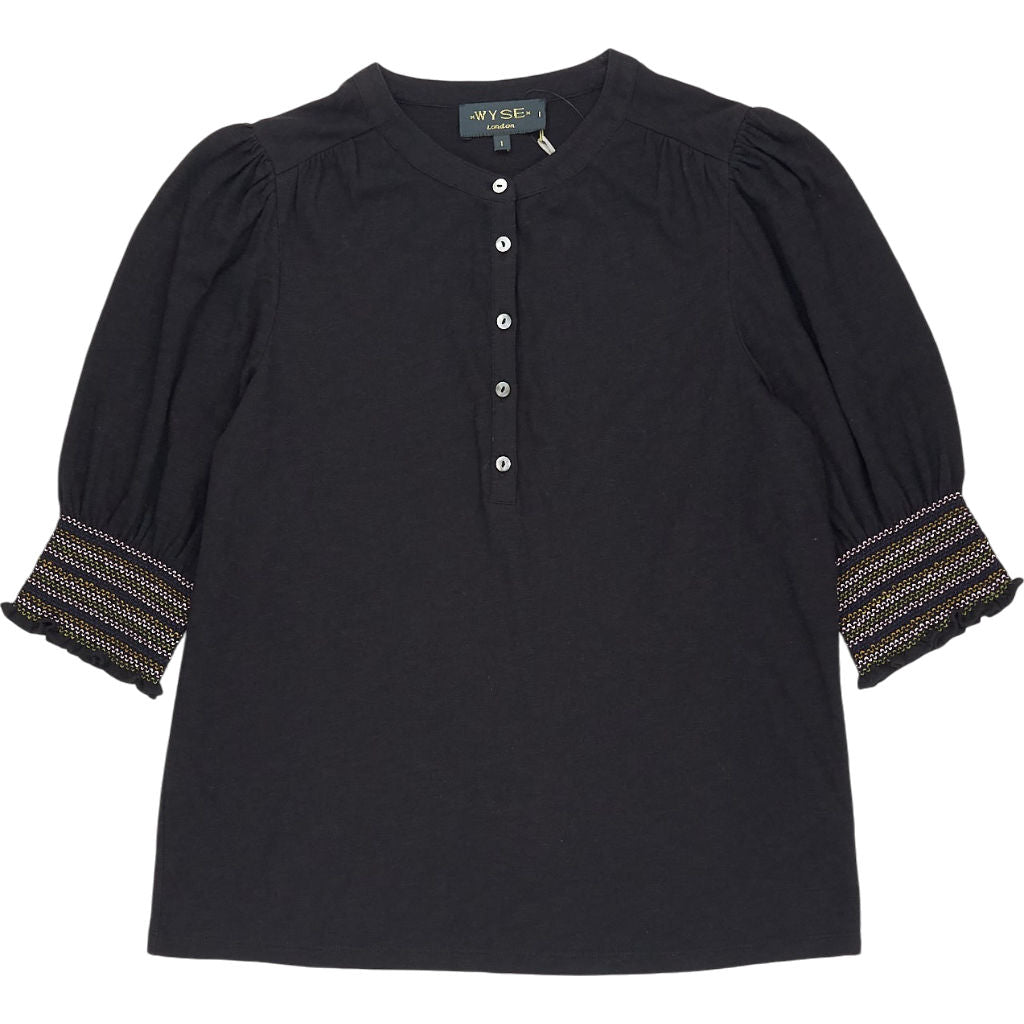 Wyse Black Nova Jersey Top UK 8