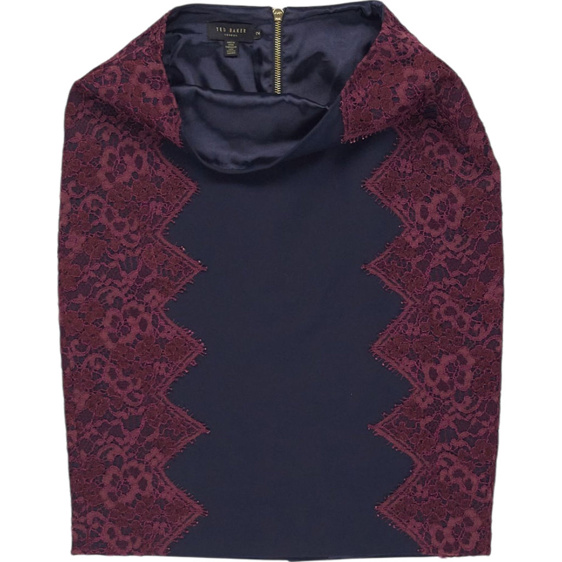 Ted Baker Black Burgundy Lace Skirt