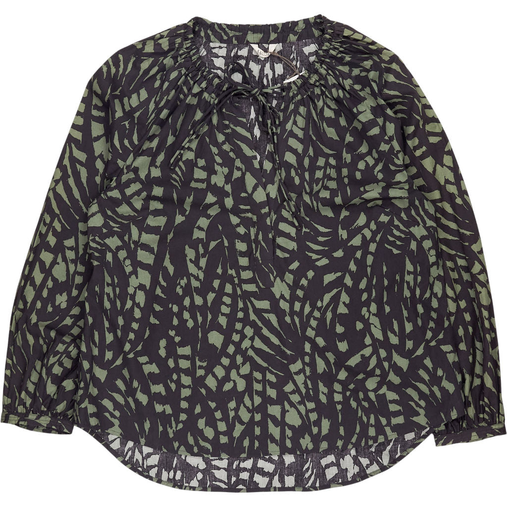 Hush Charcoal Print Cotton Top